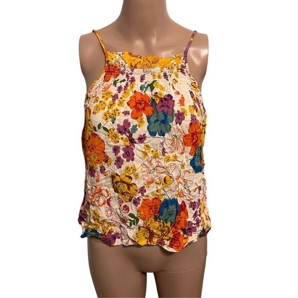 Beautiful women Anthropologie Floral Spaghetti Strap Top size small Great condit - Picture 1 of 7